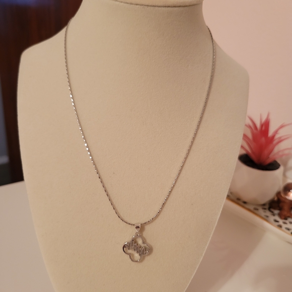 Jewelry - 18k White Gold Plated Necklace with Pendant